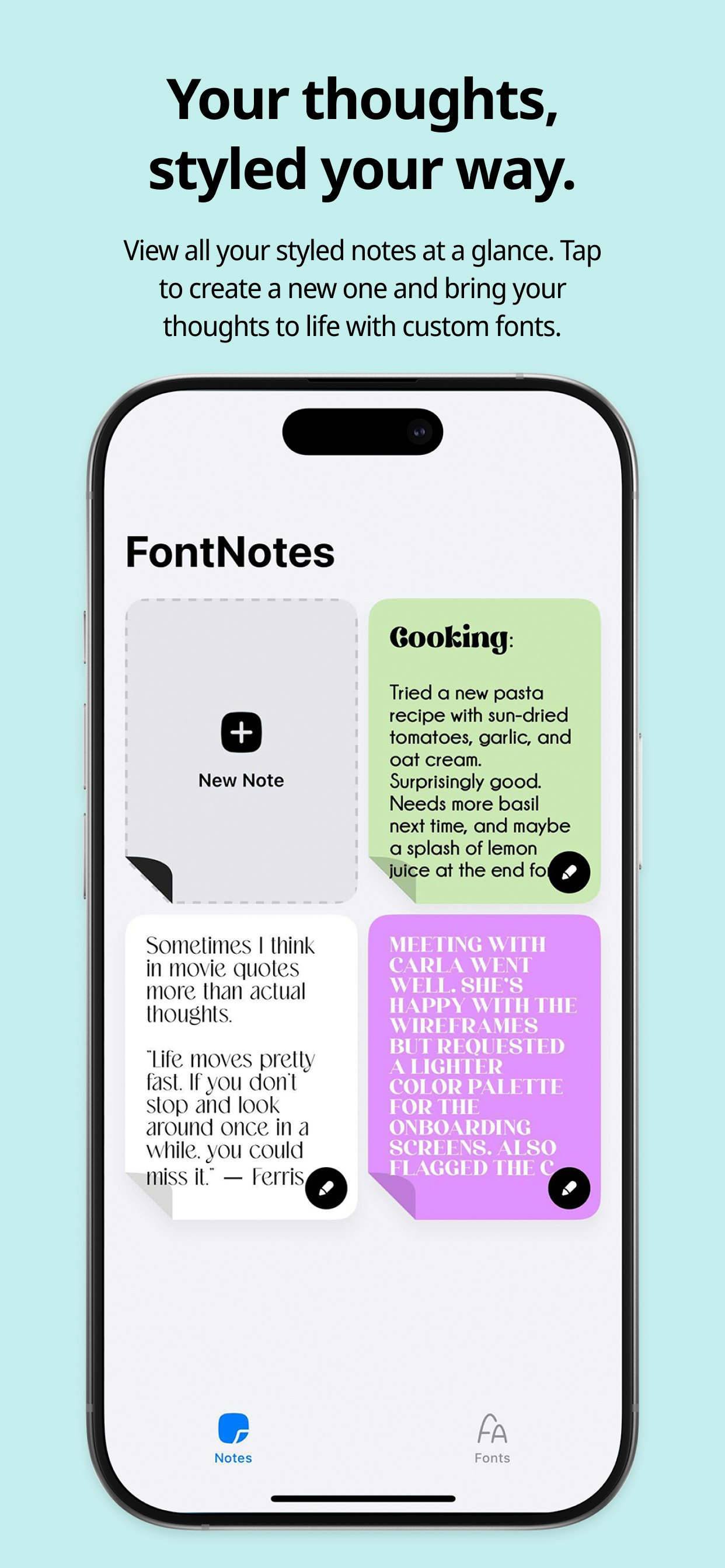 Fontnotes - Notas simples con fuentes personalizadas media 1