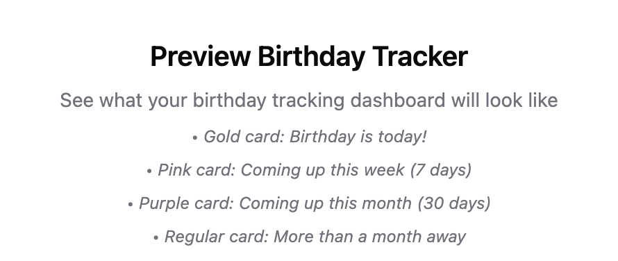 Birthday Tracker gallery image