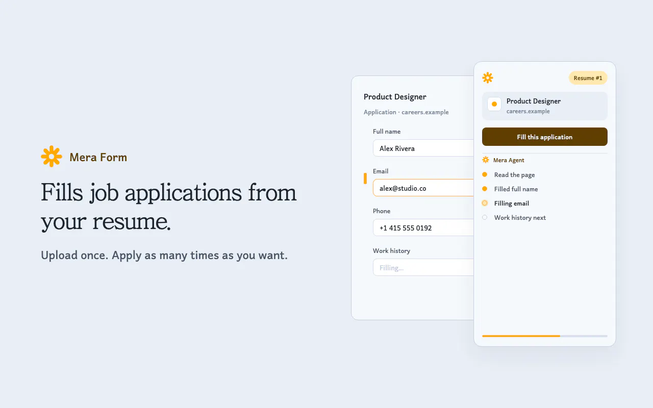 Mera Form: AI Job Application Assistant gallery image