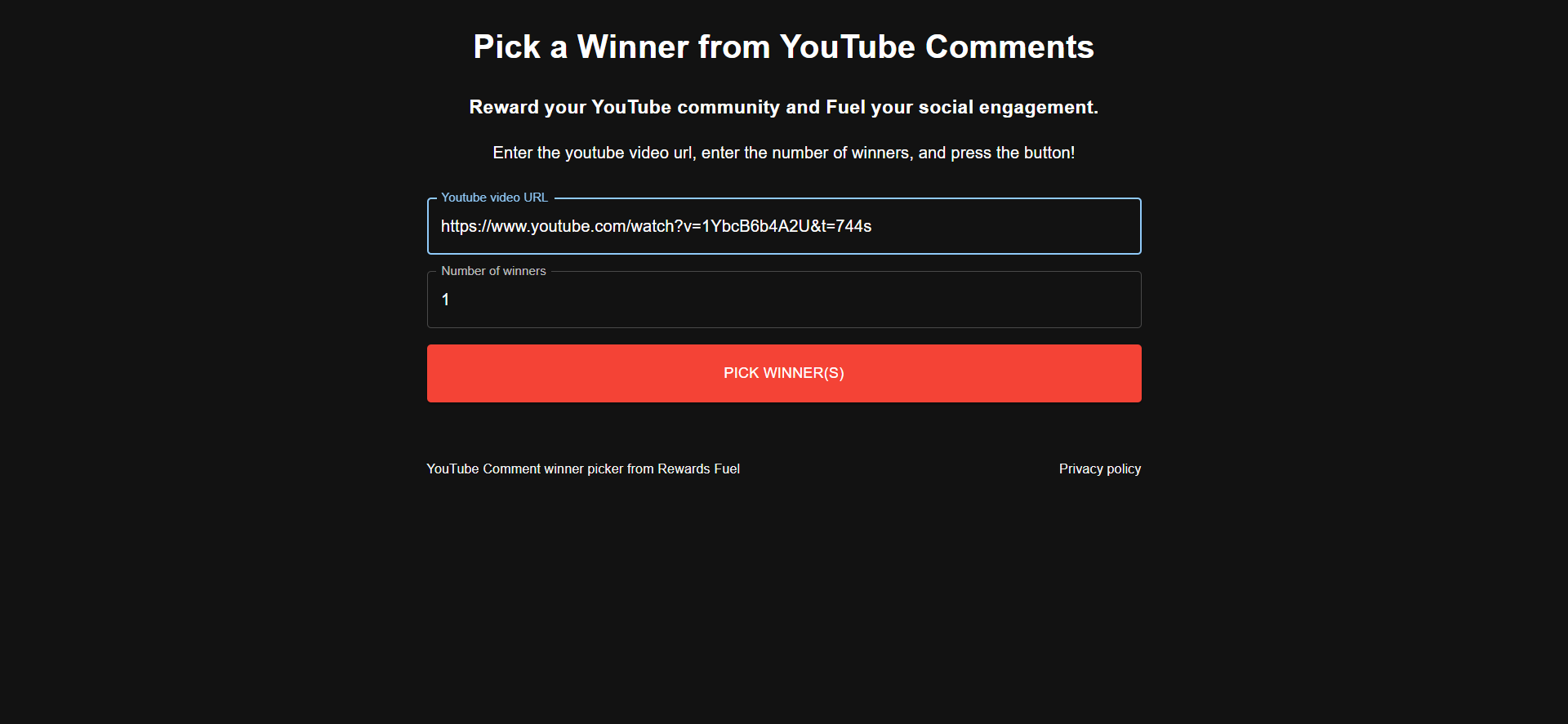 Gewinnen Sie auf YouTube!Kommentar Gewinnerin Picker - Mühelos ausgeführte Wettbewerbe: Kostenloser YouTube Comment Picker! Medien 1