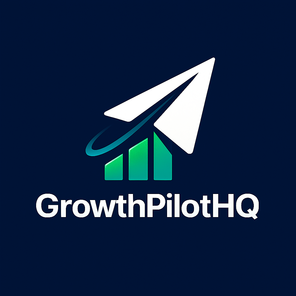 GrowthPilotHQ - Product Hunt launch logo and brand identity