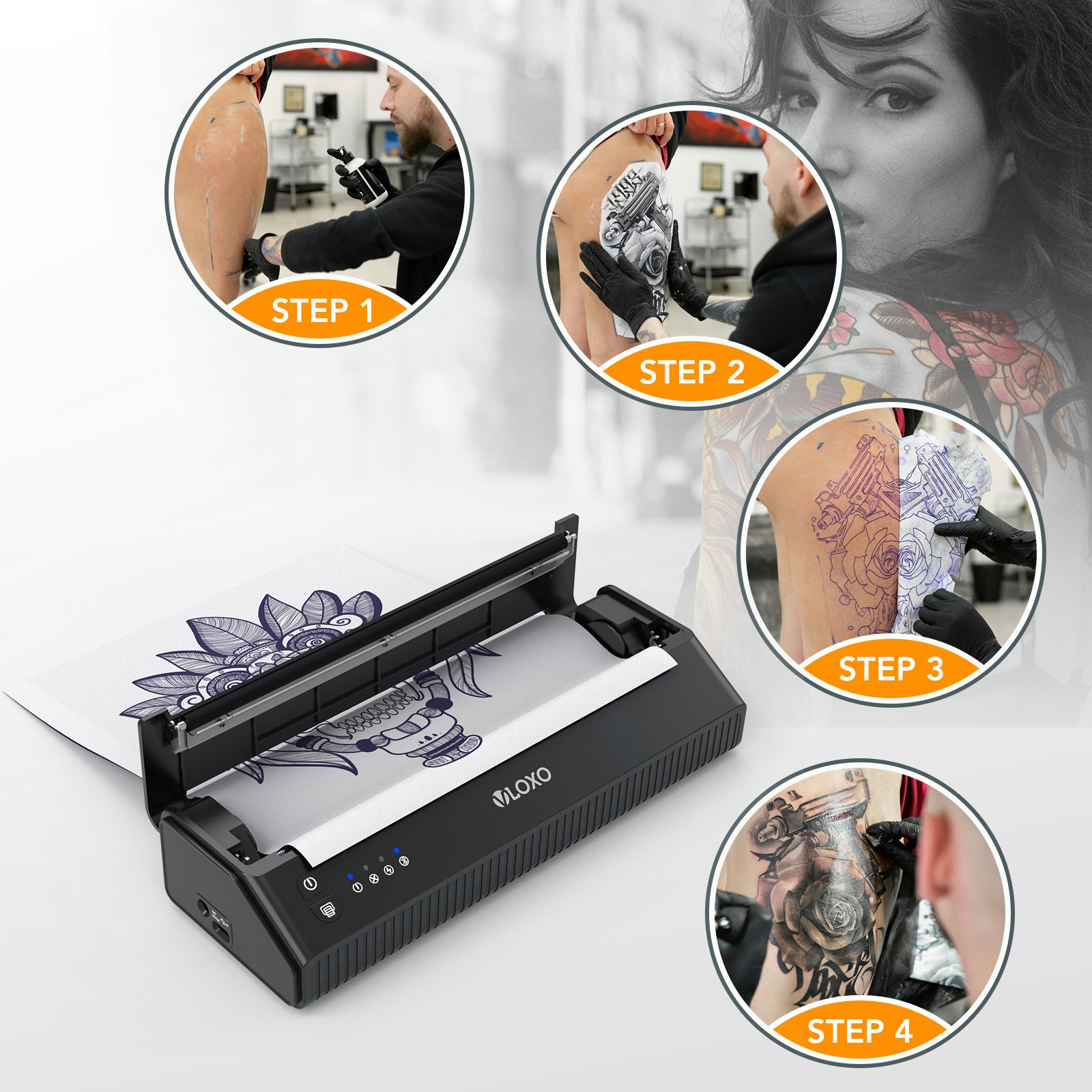 2023 Impresora de plantilla de tatuaje Bluetooth media 3