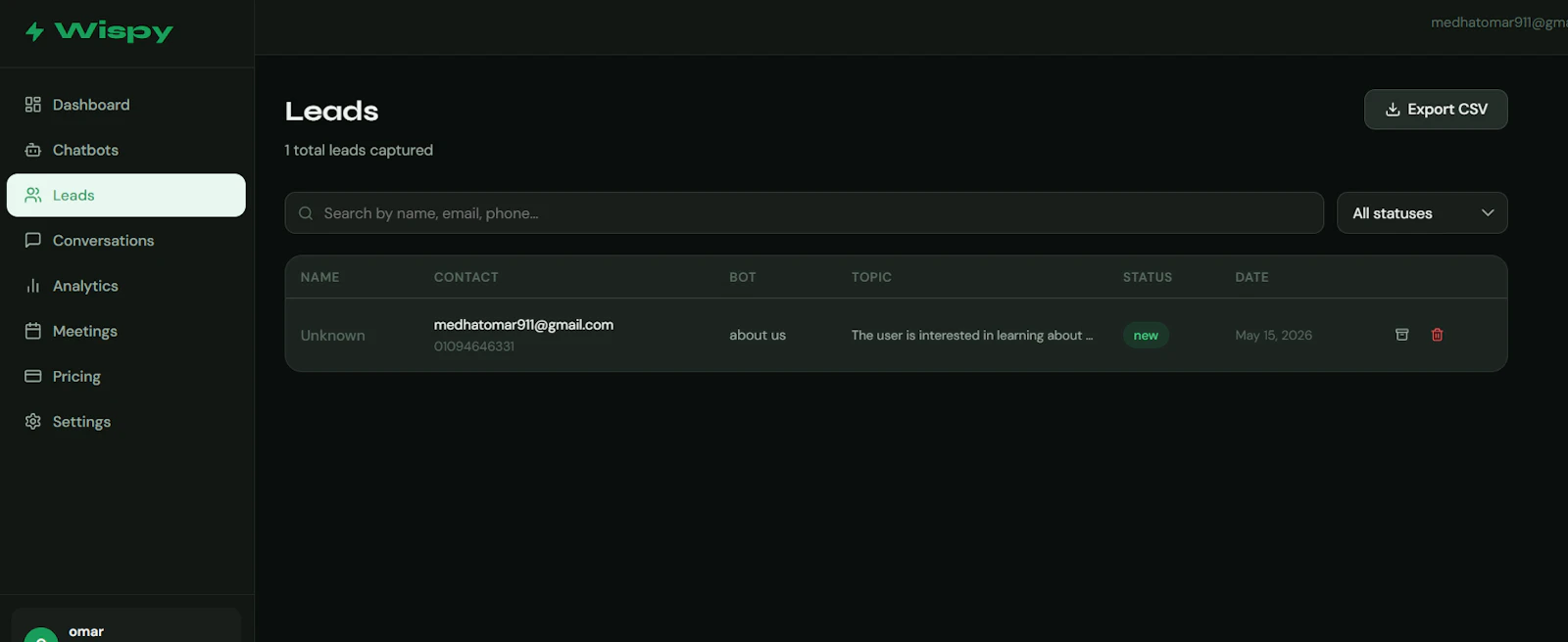 Wispy Dashboard screenshot 3