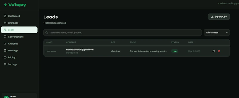 Wispy Dashboard screenshot 3