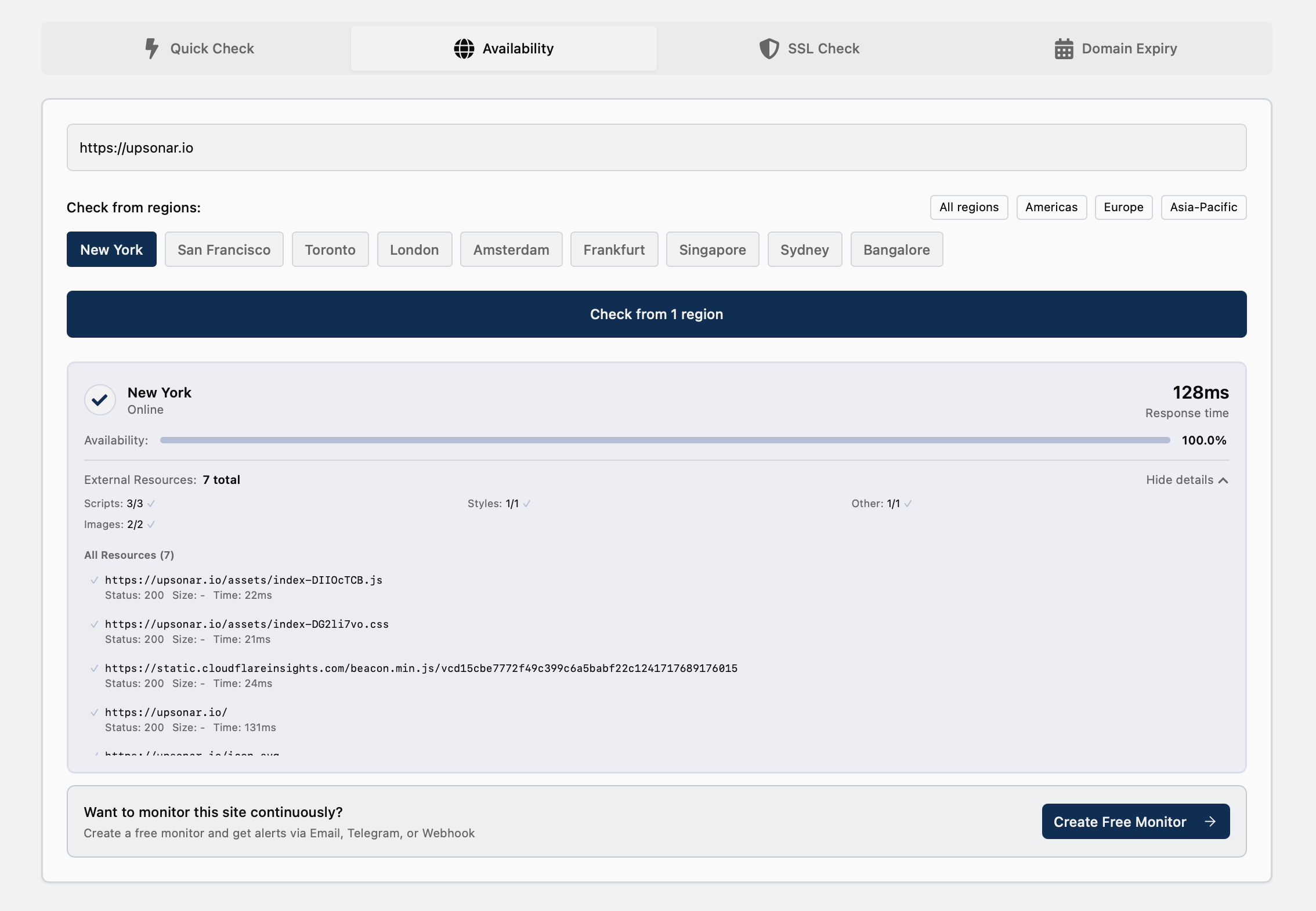 upsonar.io - Screenshot 4 showing product features and functionality