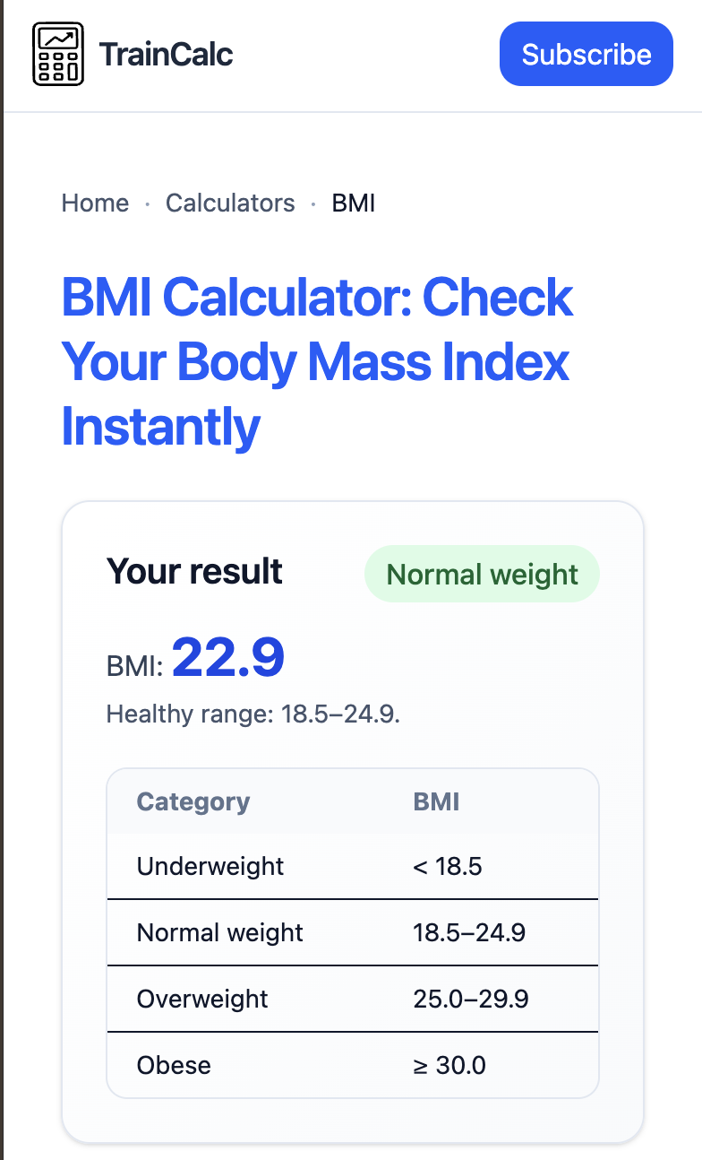 TrainCalc gallery image