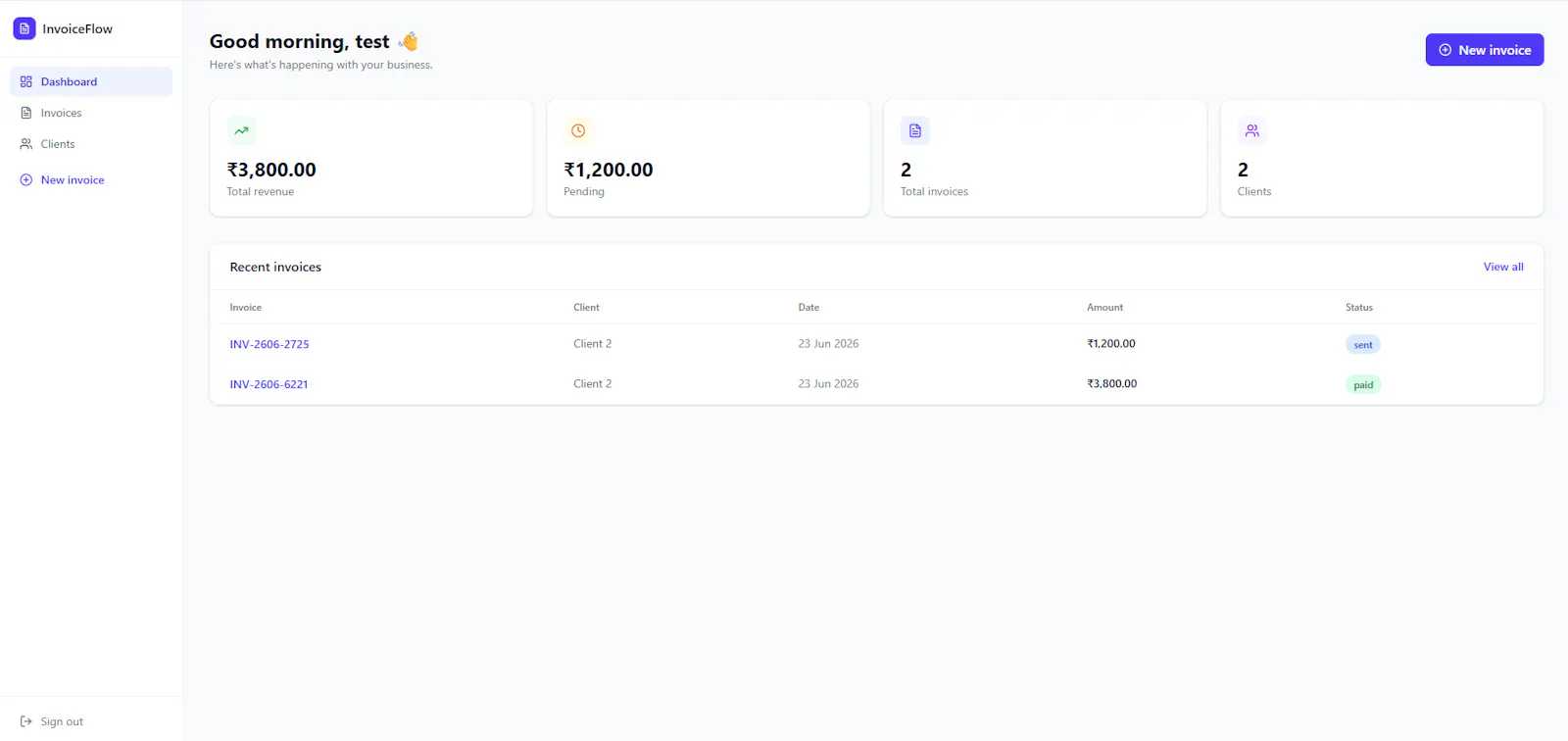 InvoiceFlow screenshot 1