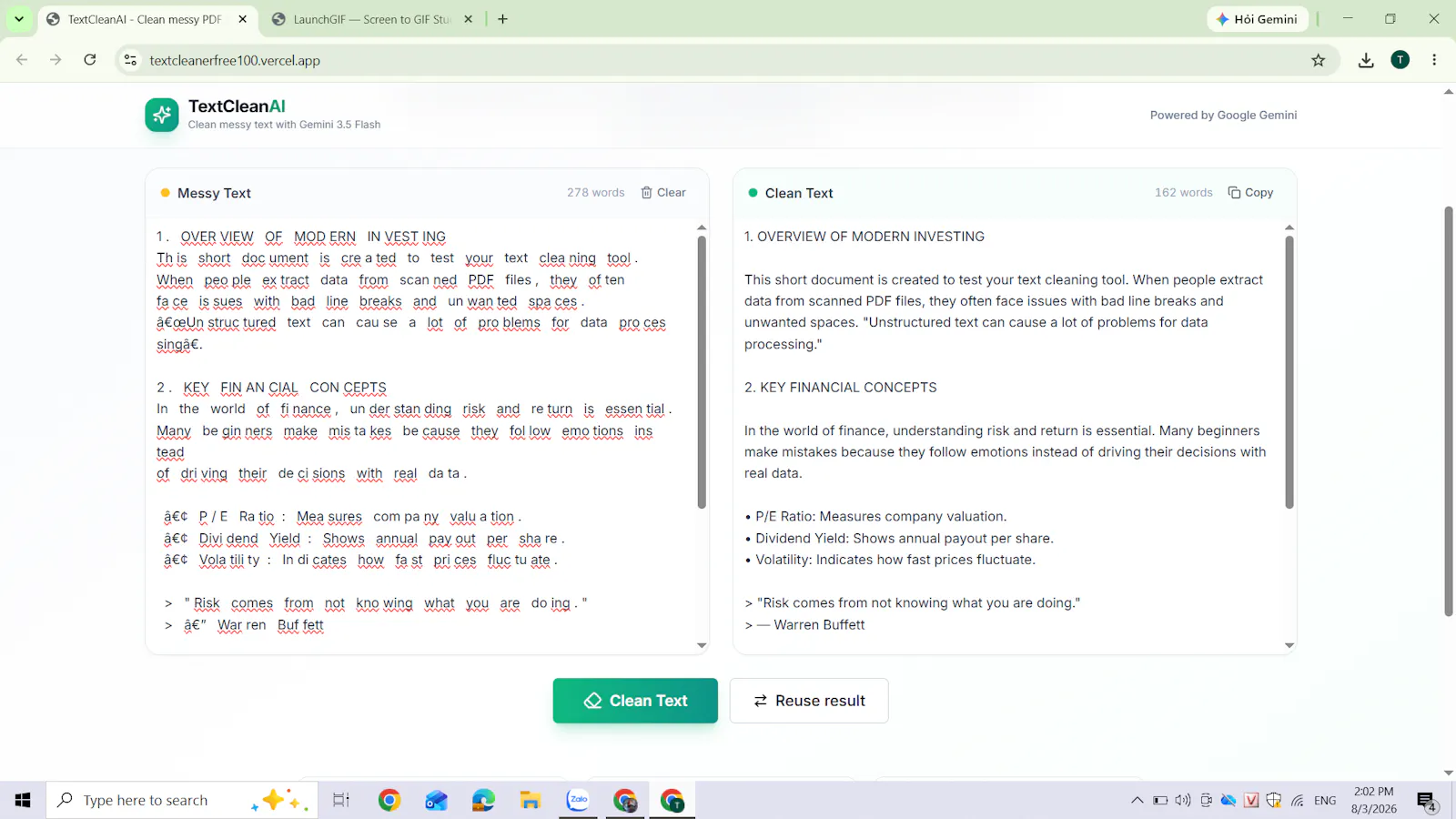 TextClean screenshot 2