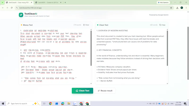 TextClean screenshot 2