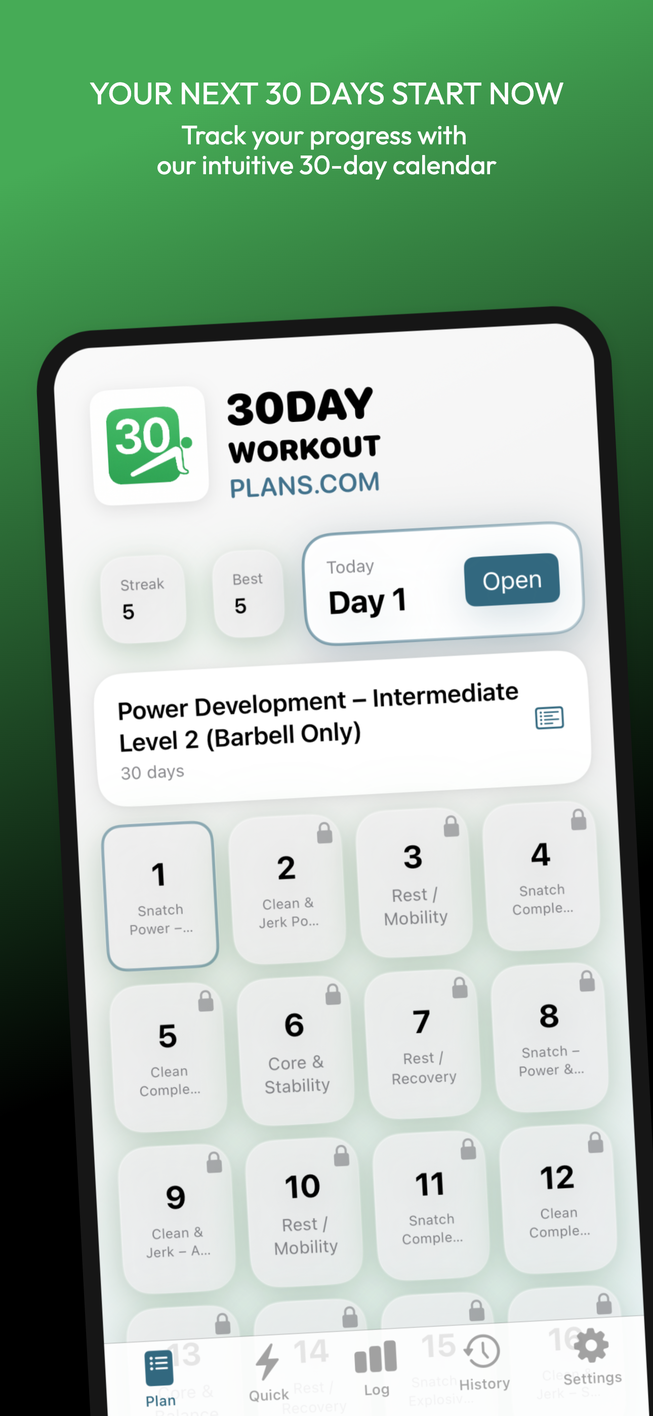 30Day Workout Plans – Training Program - Main product screenshot demonstrating key features and user interface