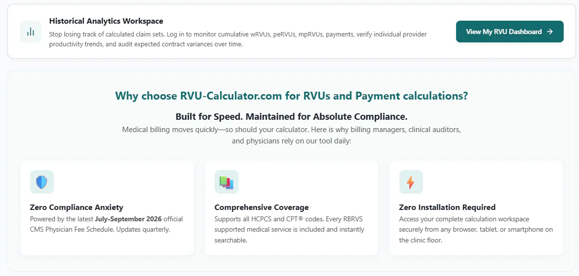 RVU Calculator gallery image