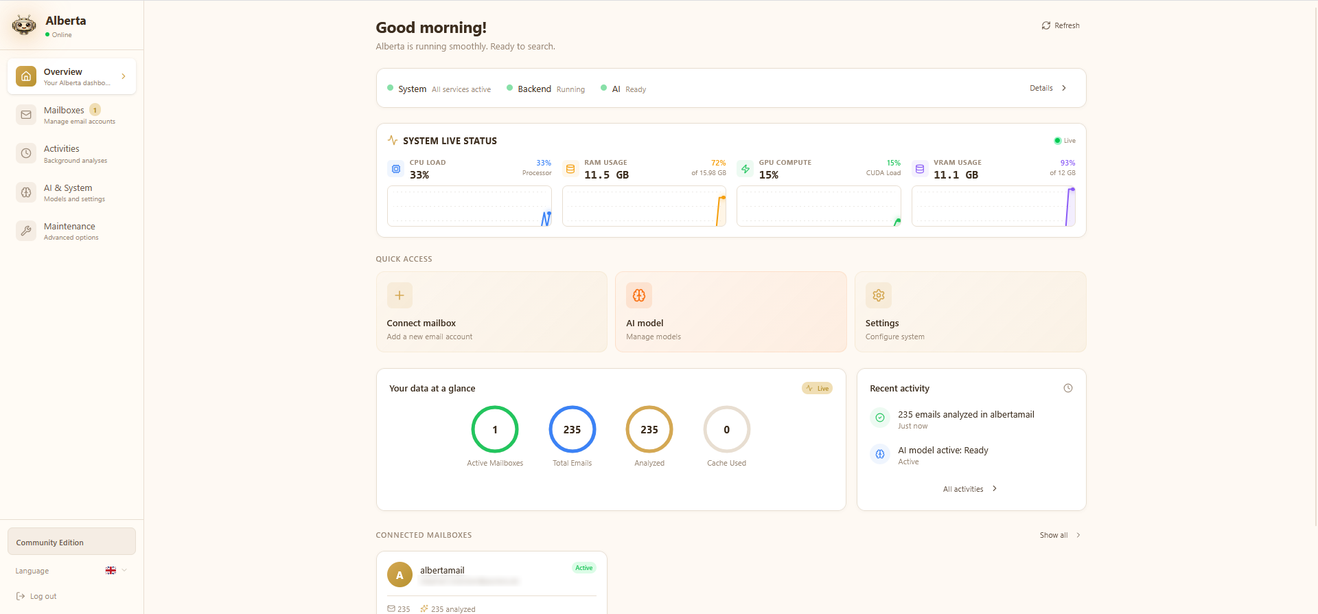 Alberta - Main product screenshot demonstrating key features and user interface