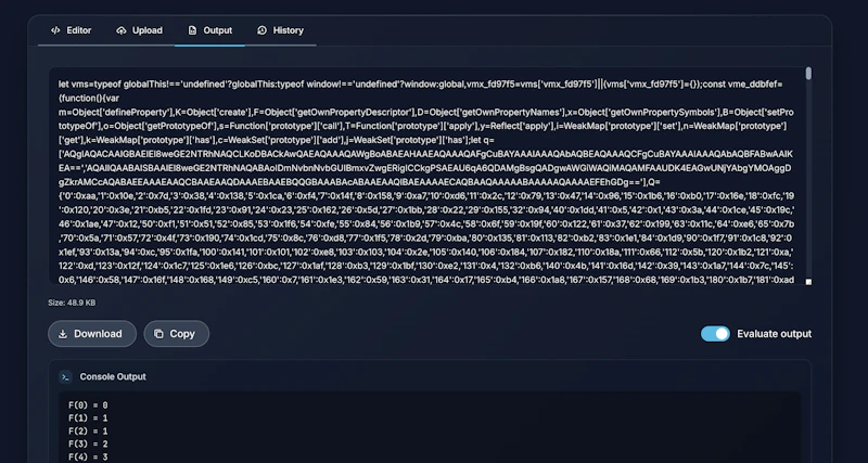 Obfuscator.io screenshot 3