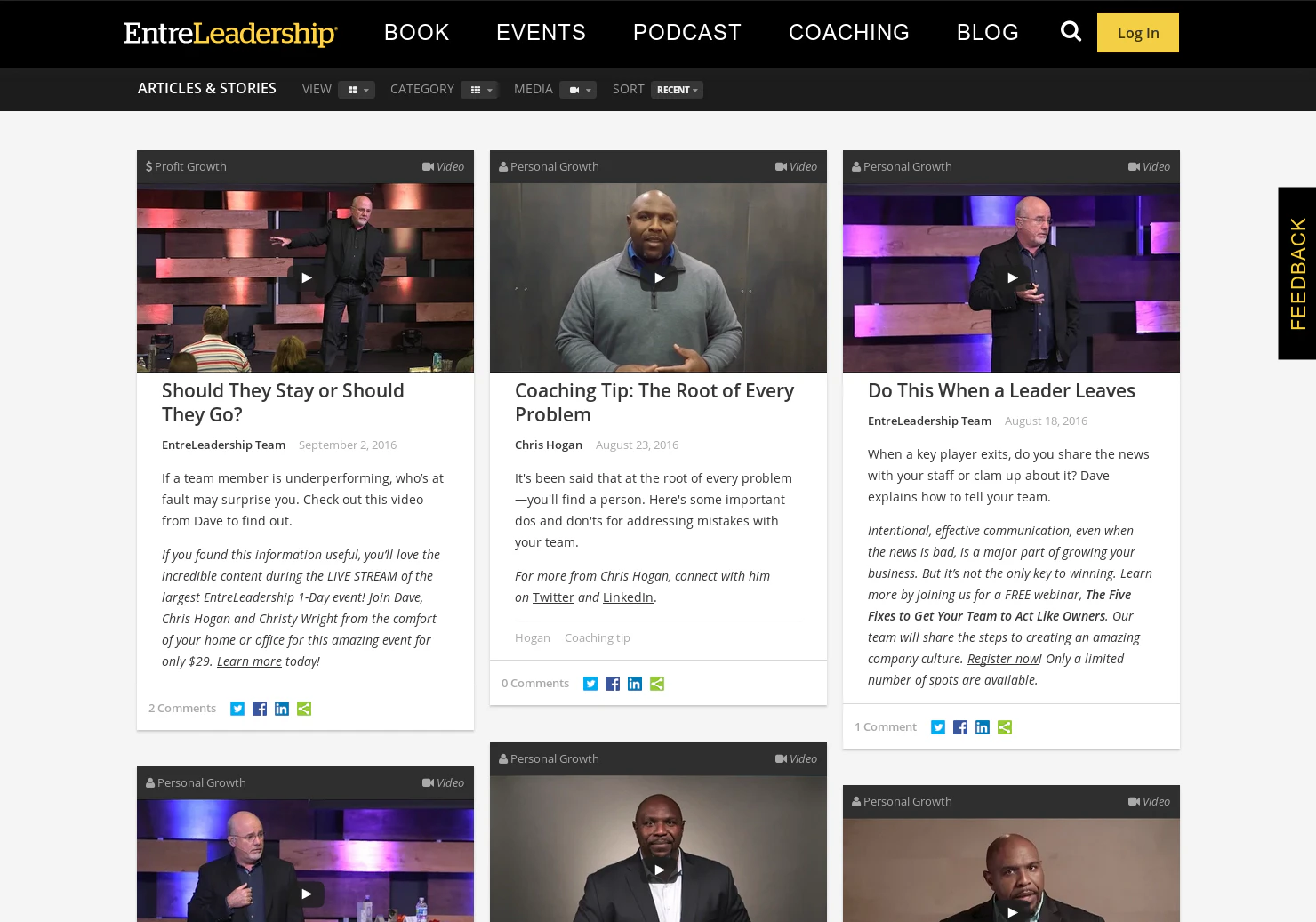 Entreleadership Videos