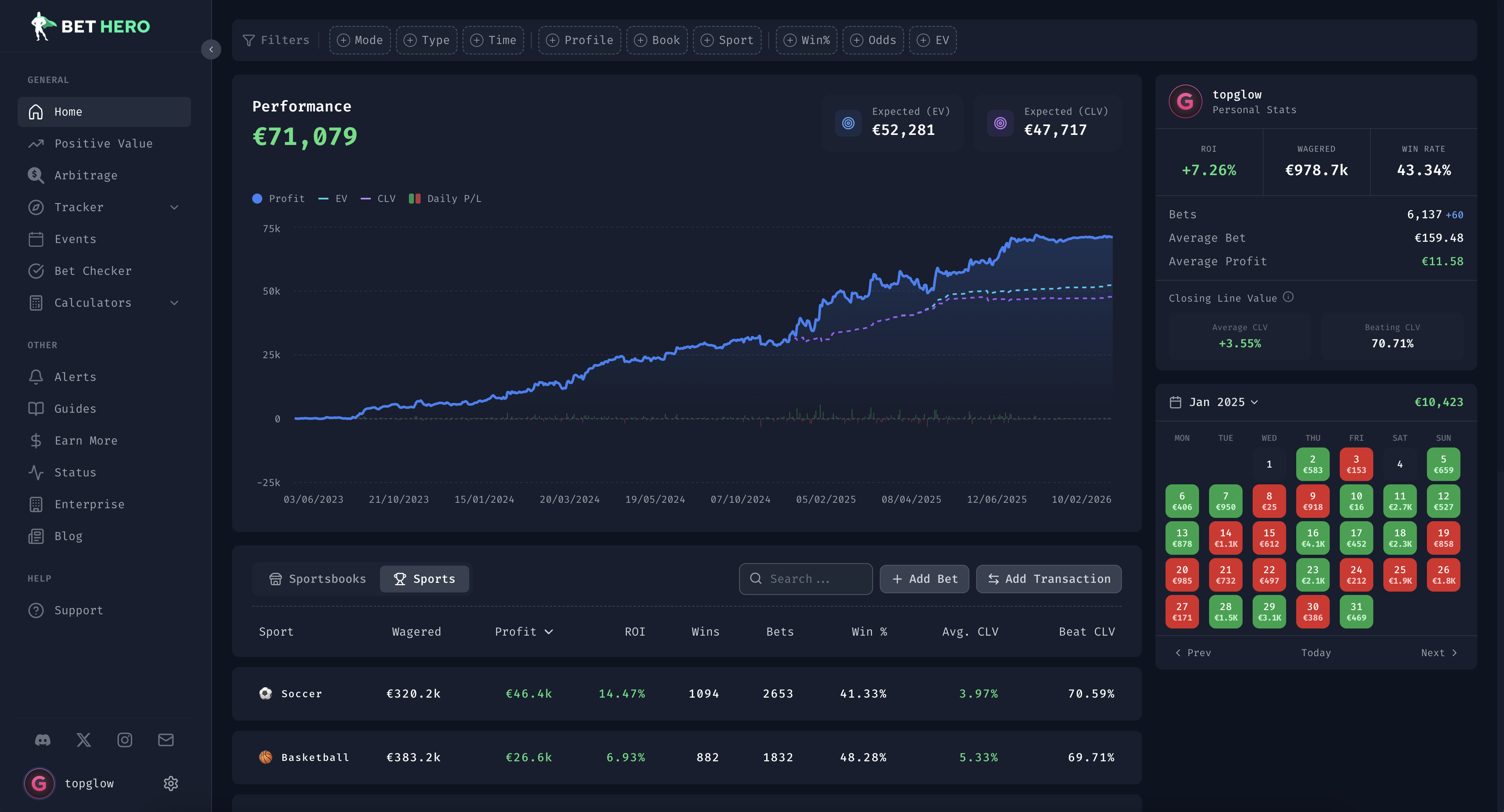 Bet Hero - Screenshot 2 showing product features and functionality