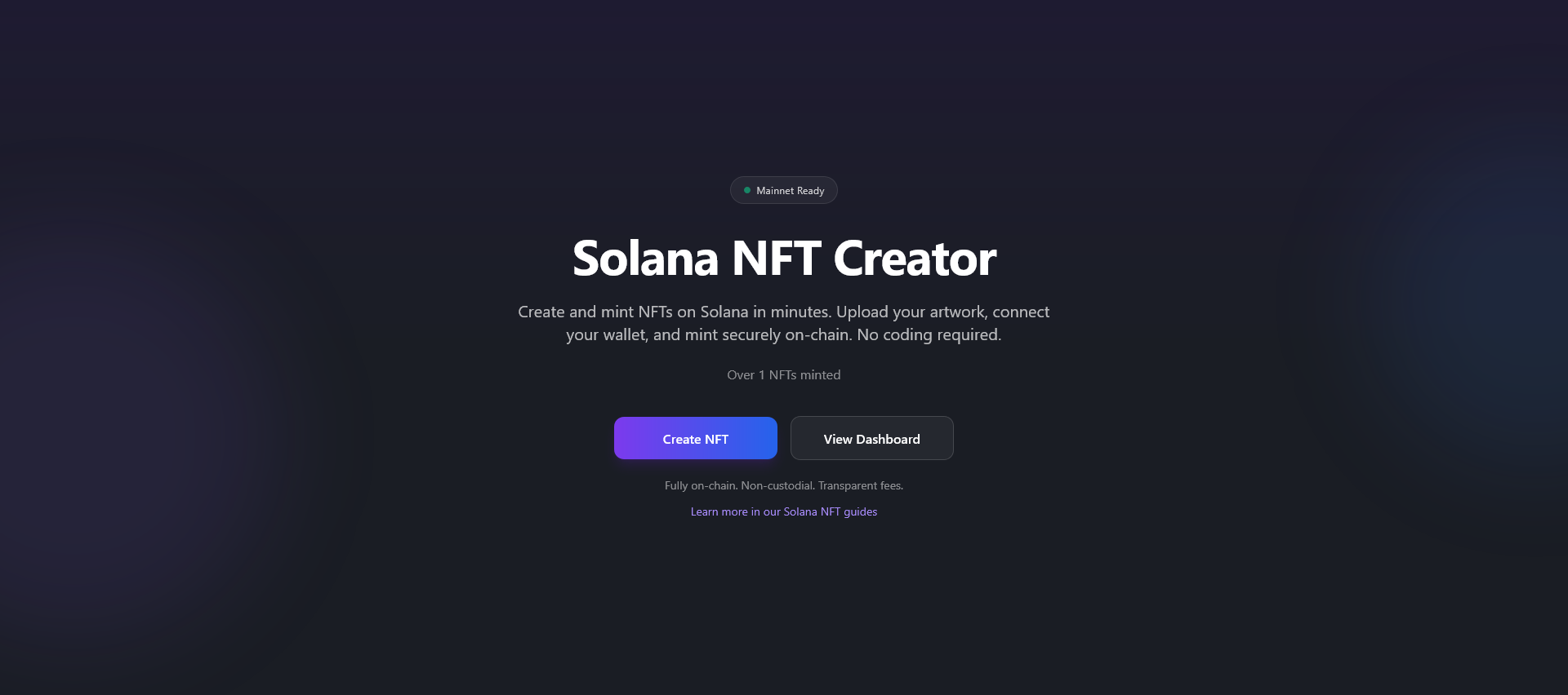 Solana NFT Creator - Screenshot 3 showing product features and functionality