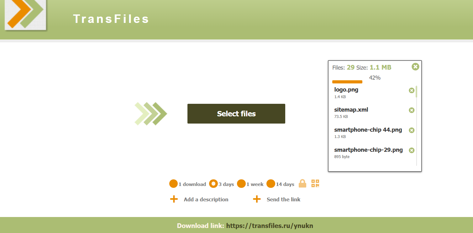 Trasfule - Servizio di condivisione dei file gratuiti senza registrazione media 2
