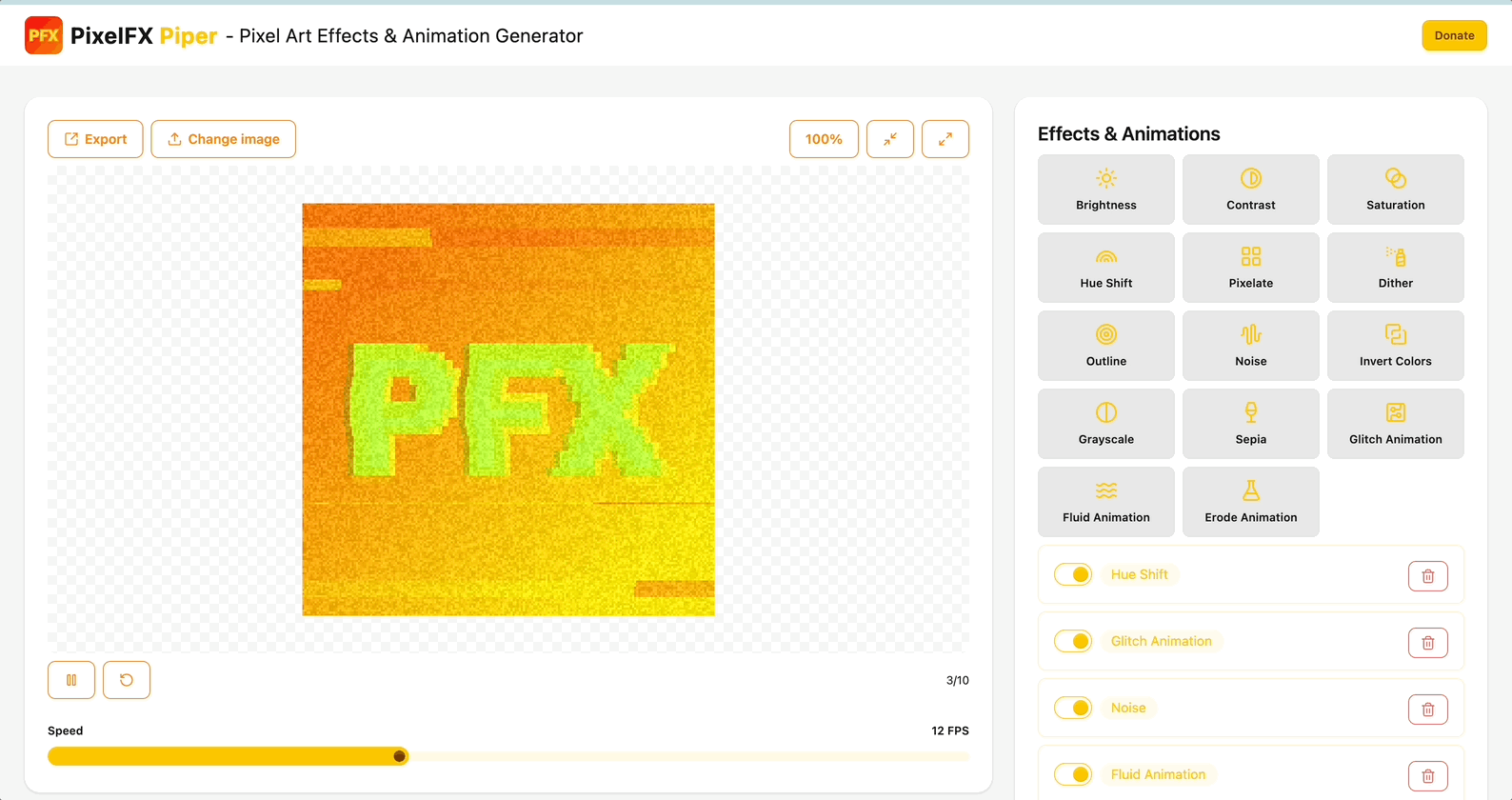 Media Pixelfx Piper - Kesan seni piksel dan penjana animasi 1