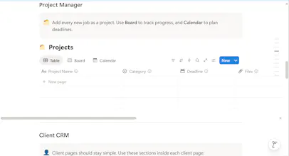 Freelance Workspace Notion Template gallery image
