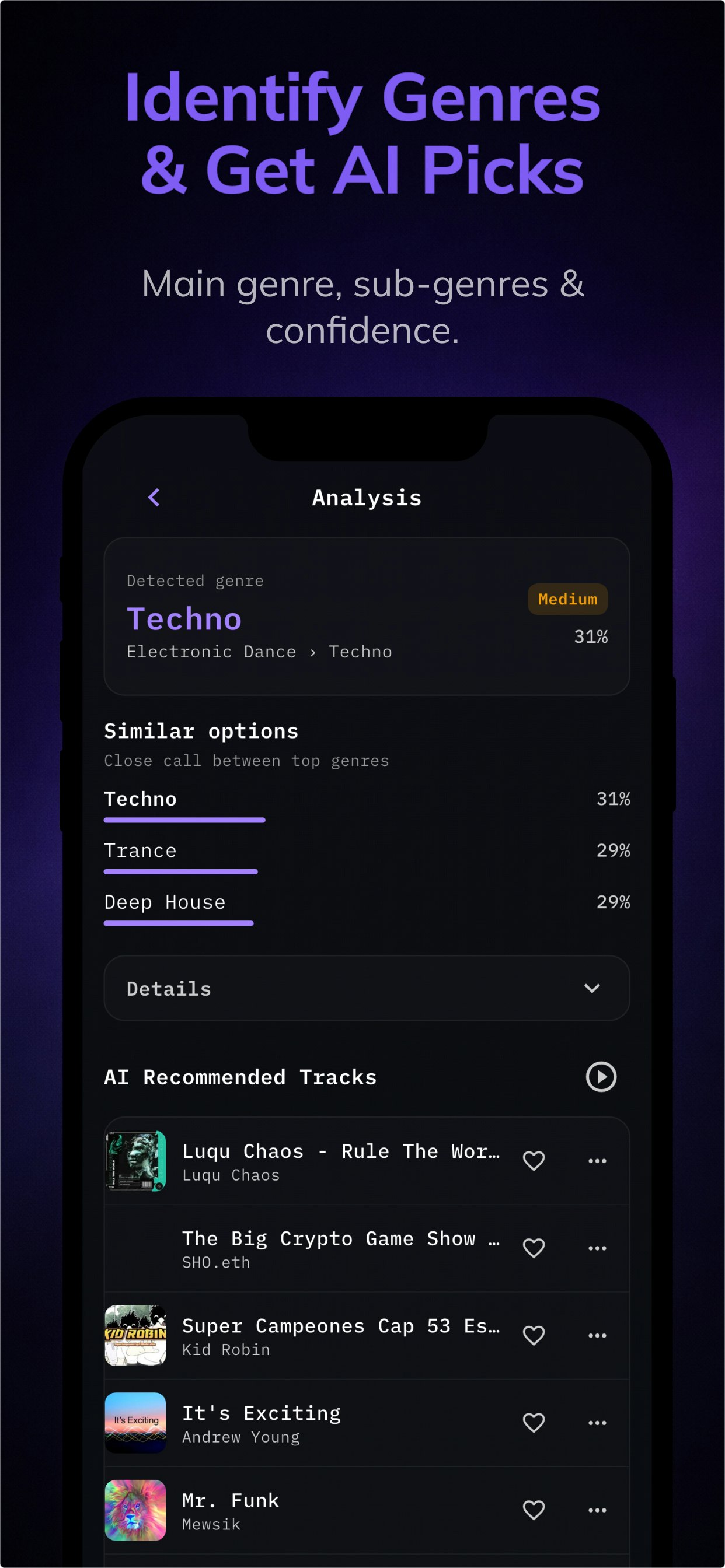 Genre AI: Music Genre ID - Screenshot 3 showing product features and functionality