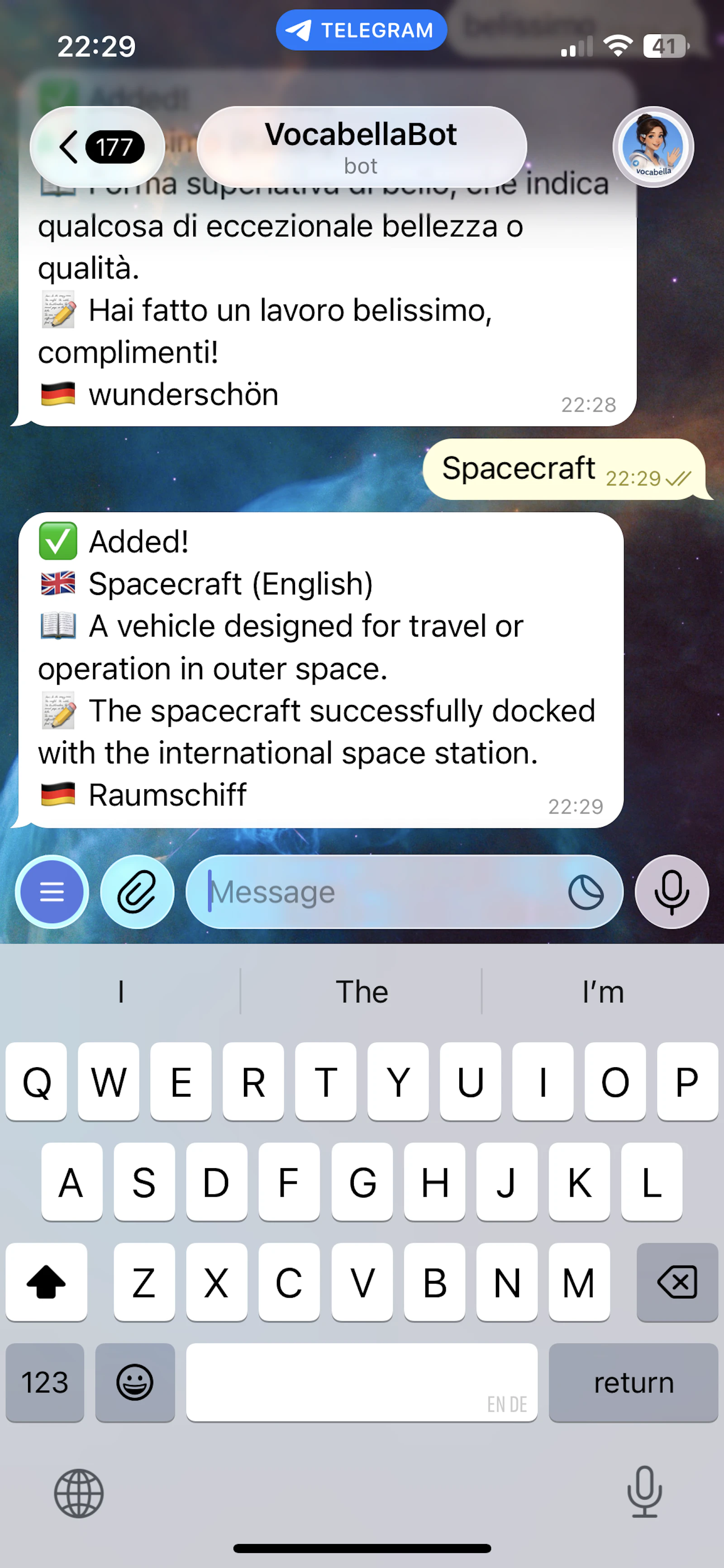 VocabellaBot screenshot 1