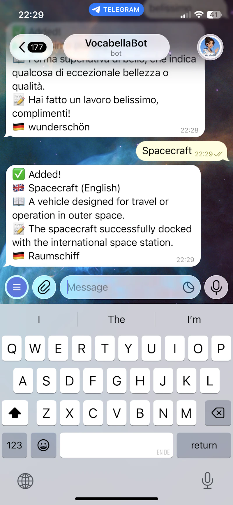 VocabellaBot screenshot 1