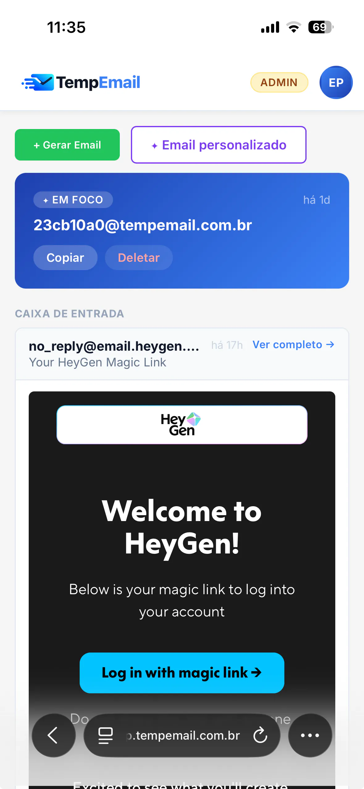 Temporary email gallery image