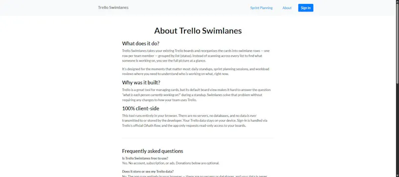 Trello Swimlanes screenshot 1