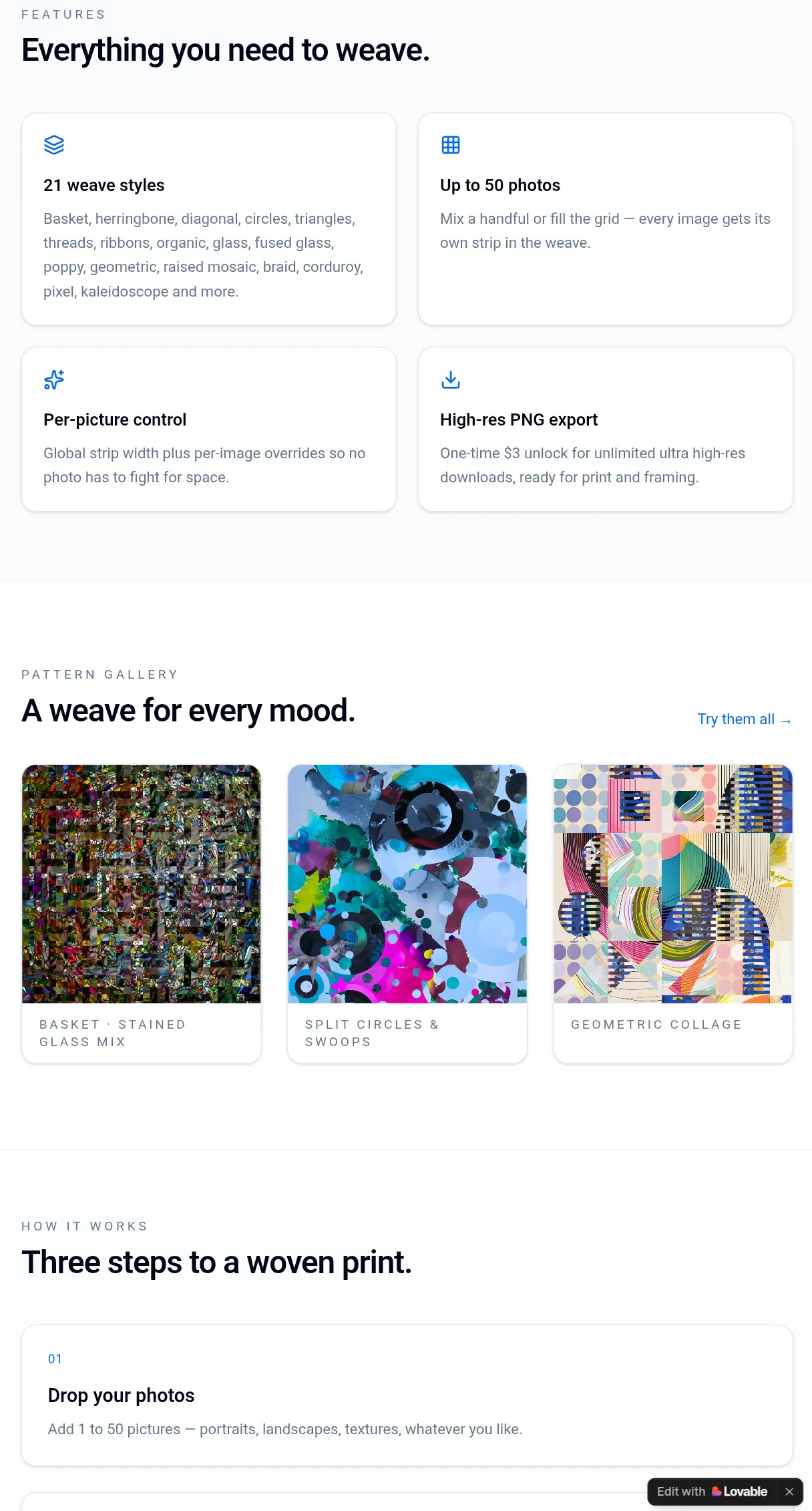 Picture Weaver — Weave photos into art gallery image