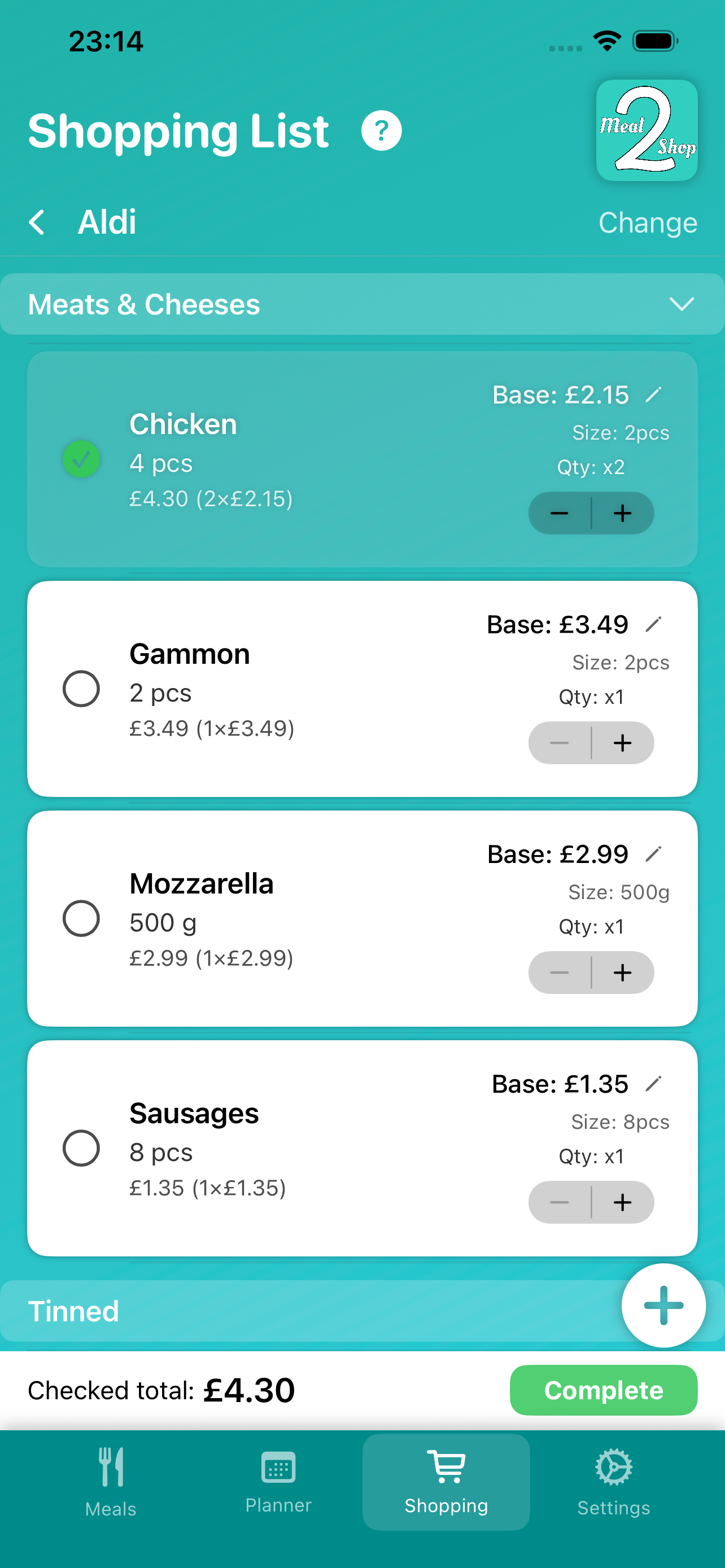 Meal2Shop - Screenshot 3 showing product features and functionality