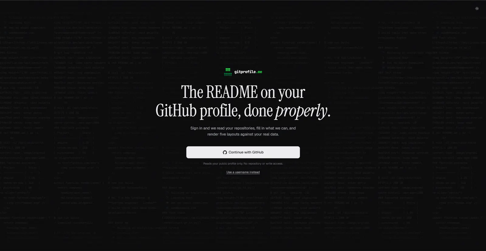 gitprofile.me screenshot 1