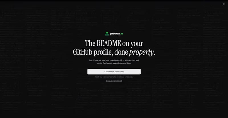 gitprofile.me screenshot 1