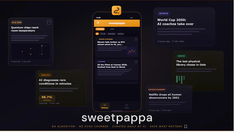 Sweetpappa - AI Curated News Feed screenshot 1