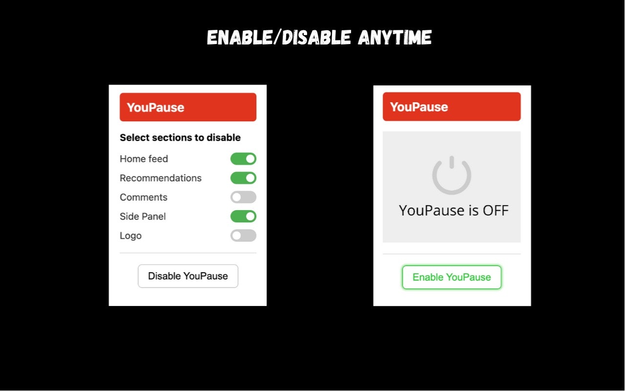 YouPause - YouTube कम नशे की लत बनाओ - अपना समय पुनः प्राप्त करें।एक न्यूनतम YouTube अनुभव। मीडिया 5