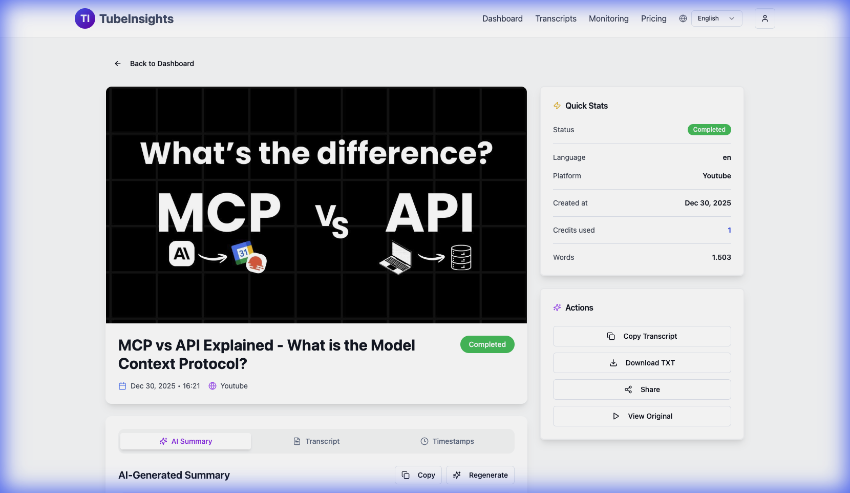 Tube Insights - Screenshot 4 showing product features and functionality
