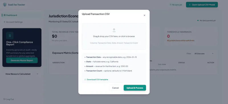 SaaS Tax Tracker screenshot 2