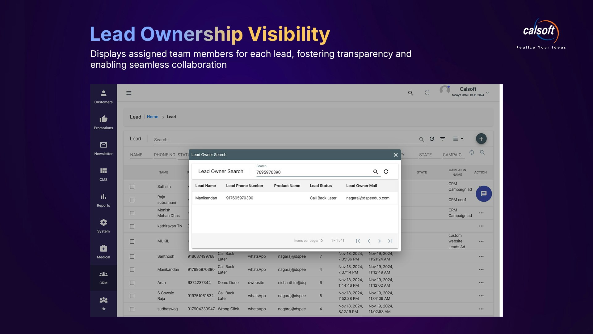 وسائط Calsoft CRM - تسريع النمو مع حل CRM على مستوى المؤسسة 8