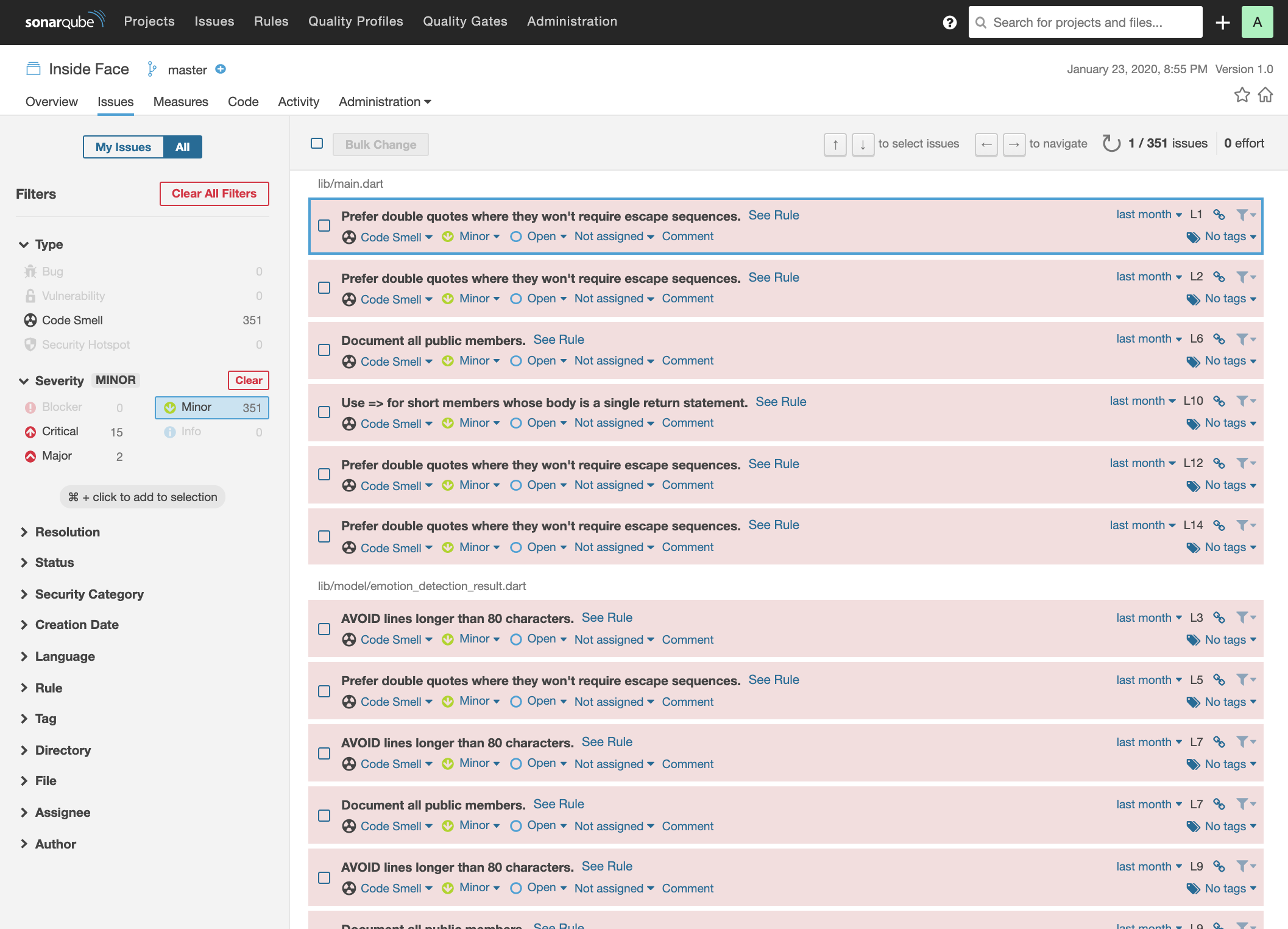 SonarQube plugin for Dart / Flutter gallery image