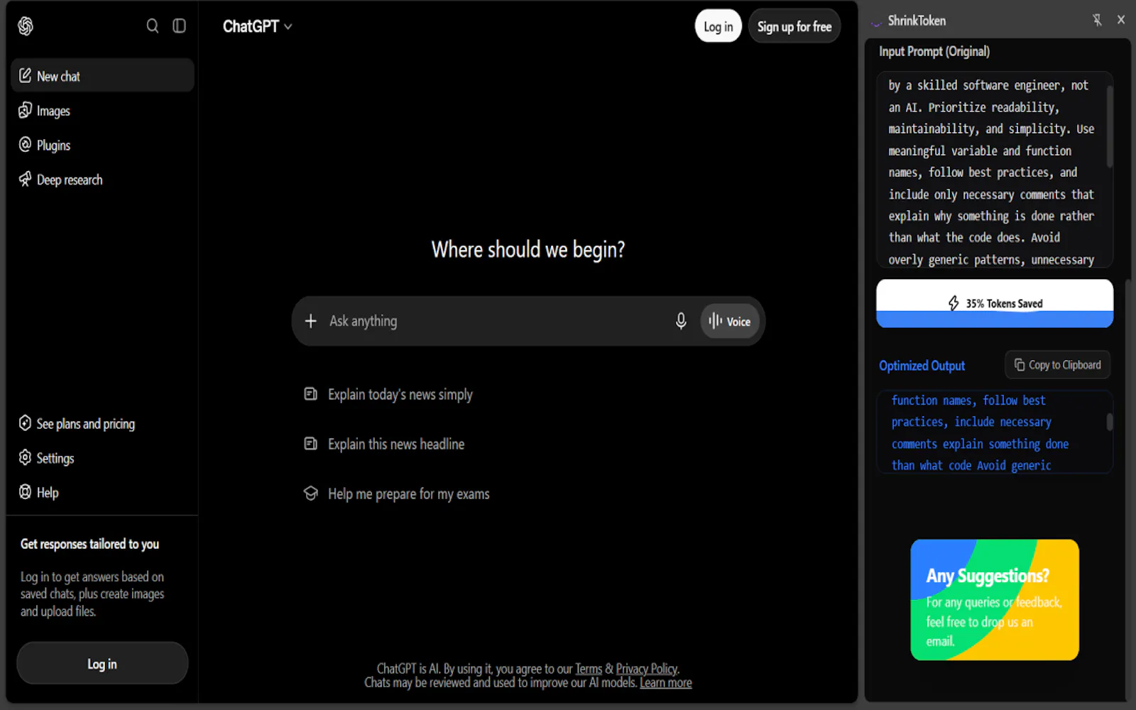 ShrinkToken screenshot 2