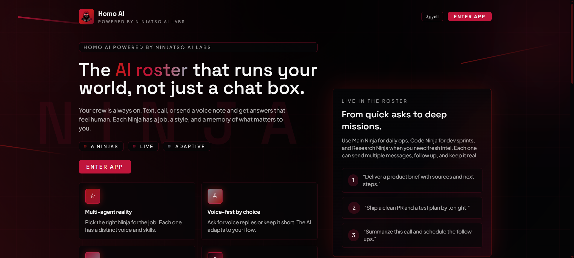 Homo AI - Screenshot 2 showing product features and functionality