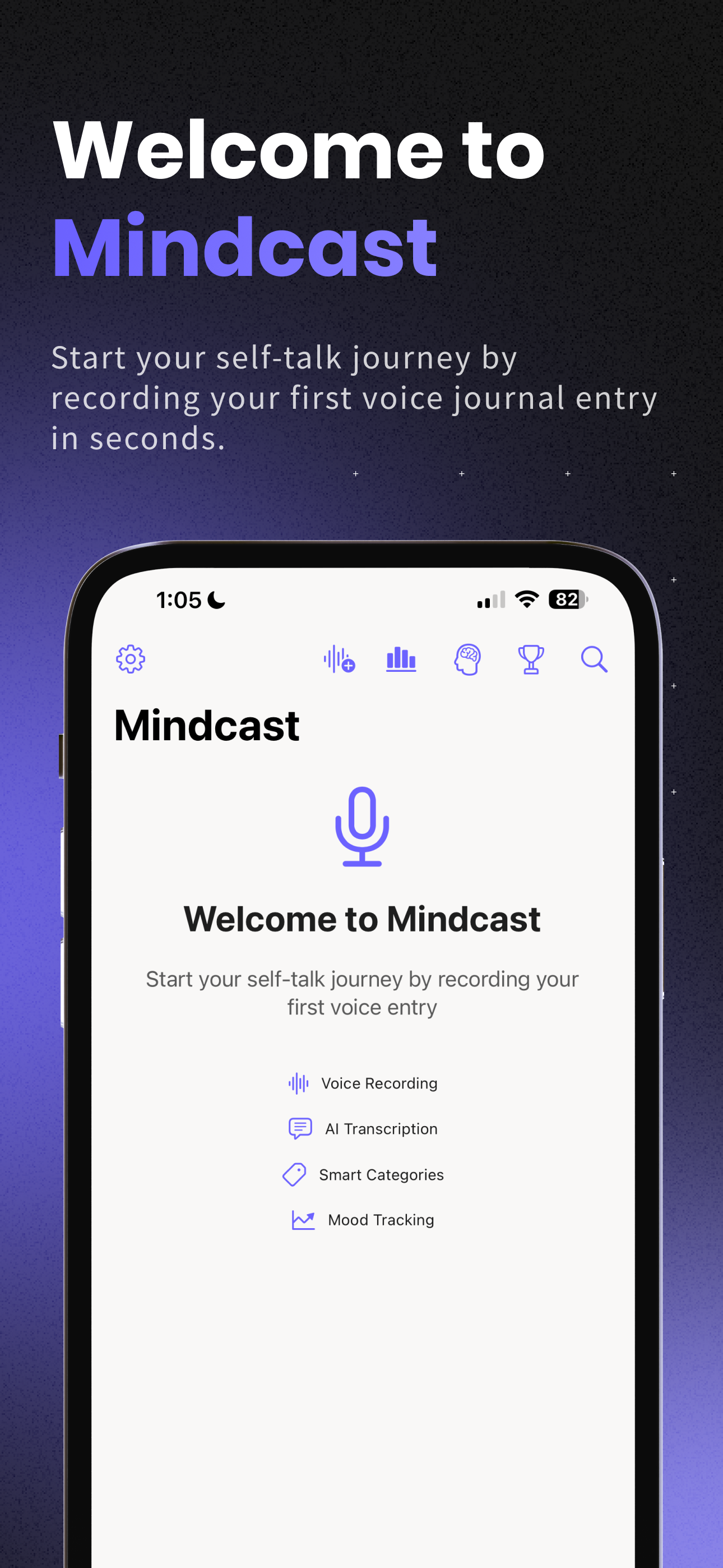 Mindcast-วารสารการพูดคุยด้วยตนเอง - OICE Journaling With Mood Insights & การติดตามการเติบโต media 1