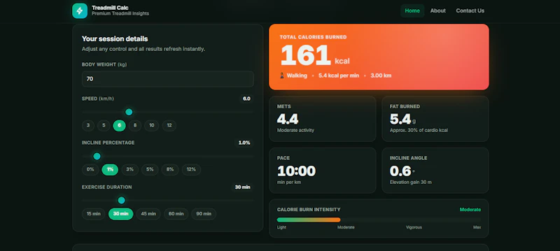 Treadmill Calc screenshot 3