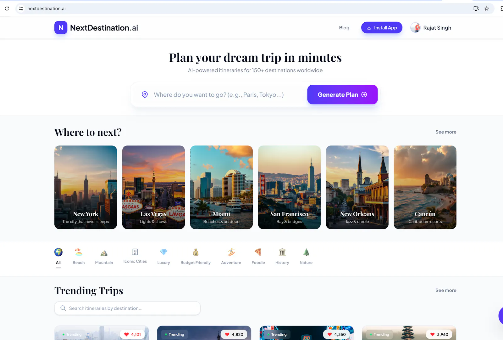 NextDestination.ai screenshot 2