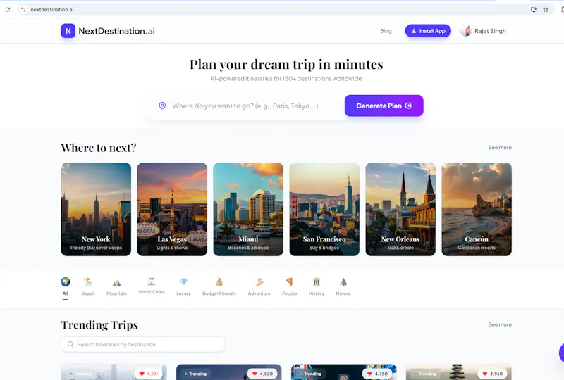 NextDestination.ai screenshot 2