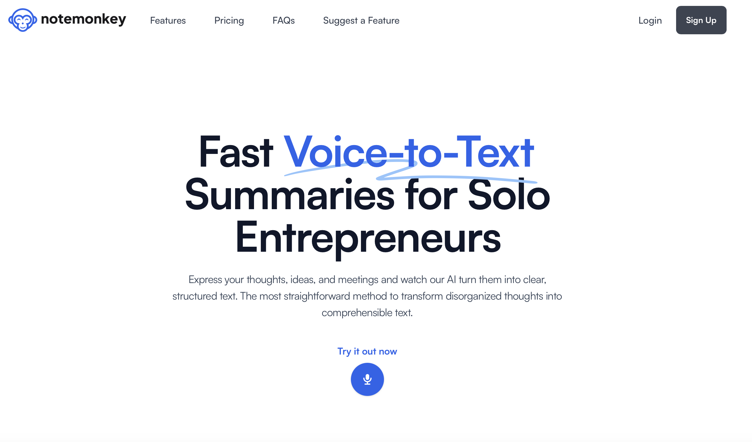 startuptile NoteMonkey.ai-Fast Voice-to-Text Summaries for Solo Entrepreneurs