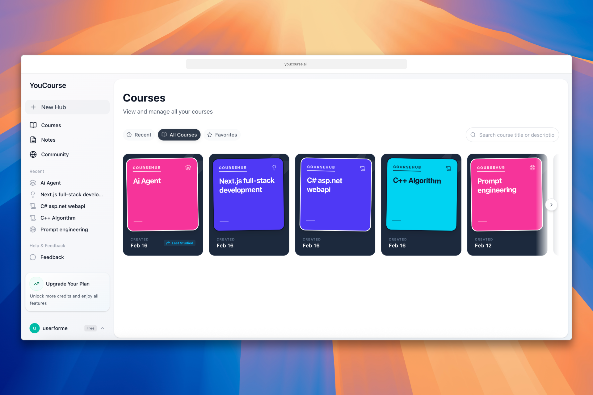 YouCourse - Screenshot 2 showing product features and functionality