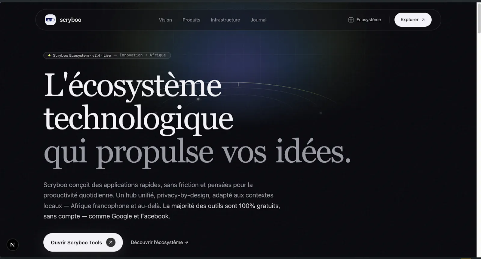 Scryboo - écosystème technologique screenshot 2