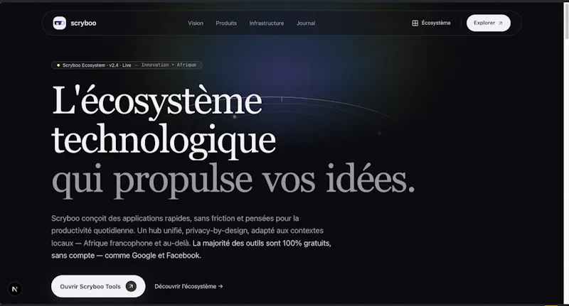 Scryboo - écosystème technologique screenshot 2