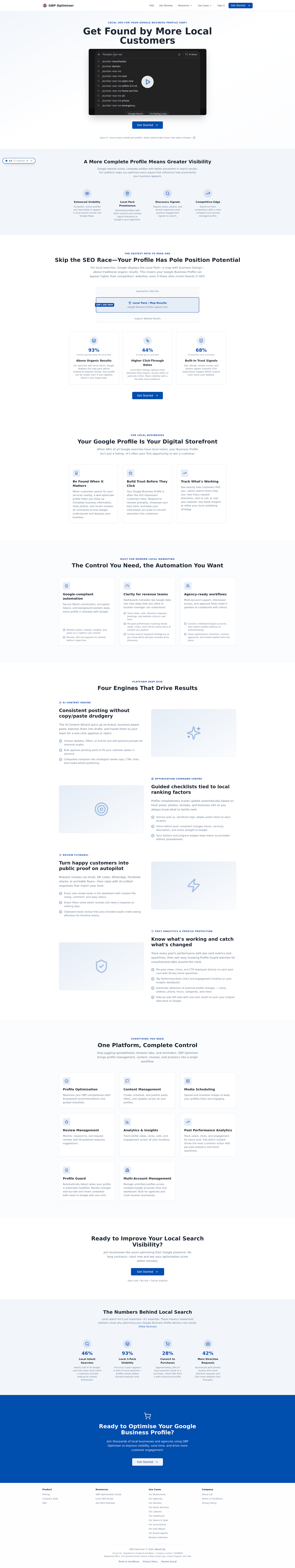 GBP Optimiser - Main product screenshot demonstrating key features and user interface