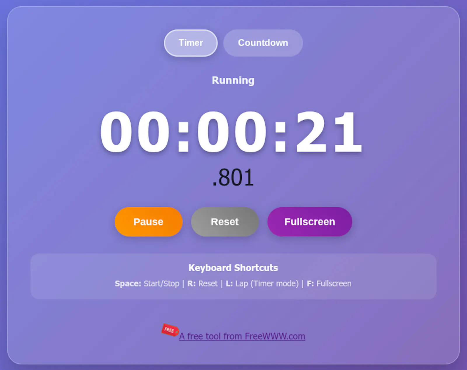 FreeWWW Multi-Timer & Stopwatch screenshot 1